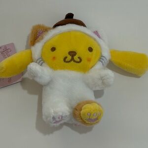 Sanrio Pompompurin Koneko-Neko Cat Plushie Keychain/Charm